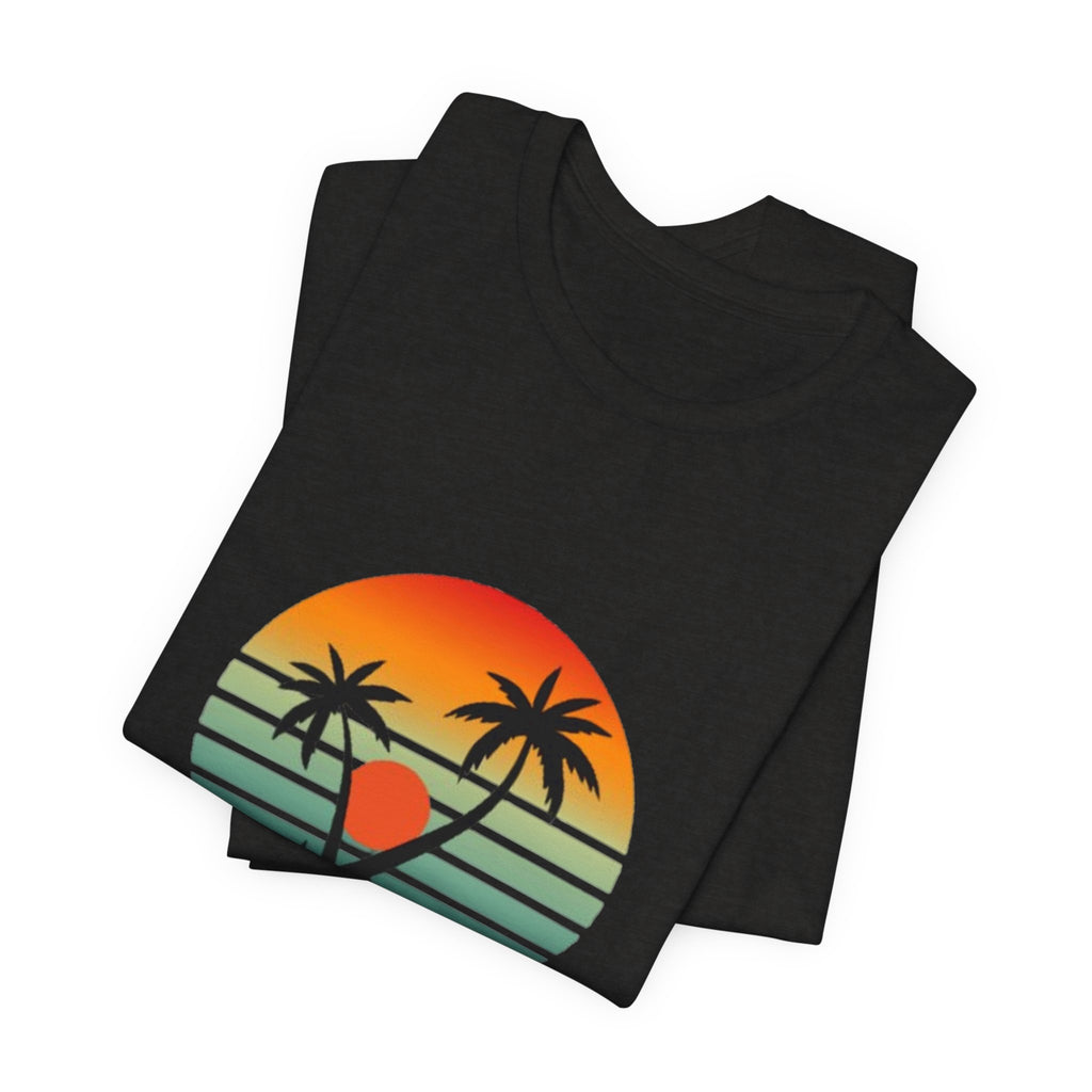 Summer Palm Tee — Retro Sunset Beach T-Shirt