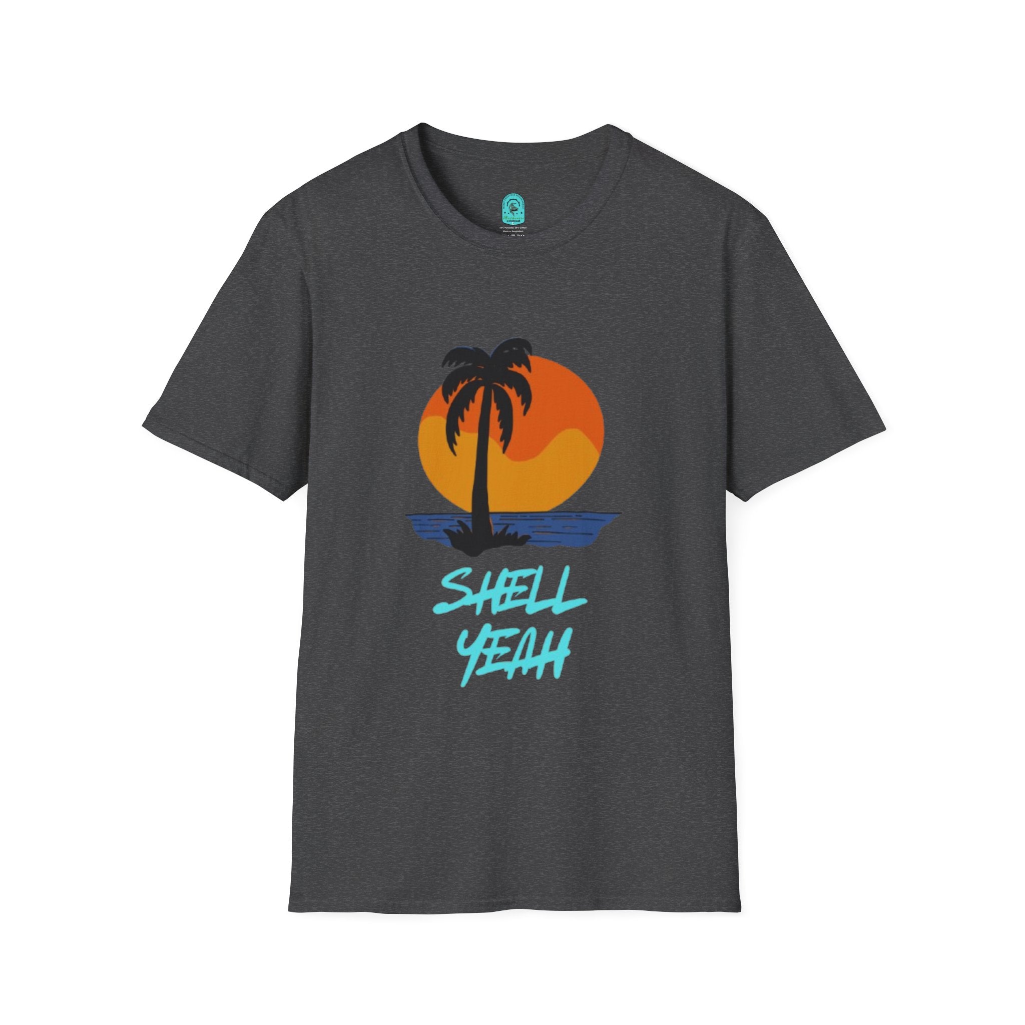 Palm Sunset T-Shirt — “Shell Yeah” Beach Vibes Tee