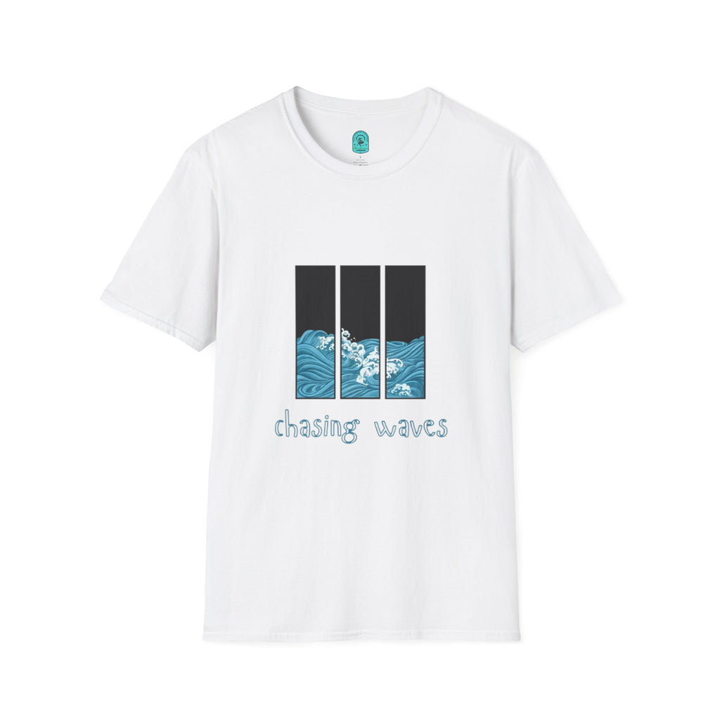 Waves Triptych T-Shirt — "Chasing Waves" Graphic Tee