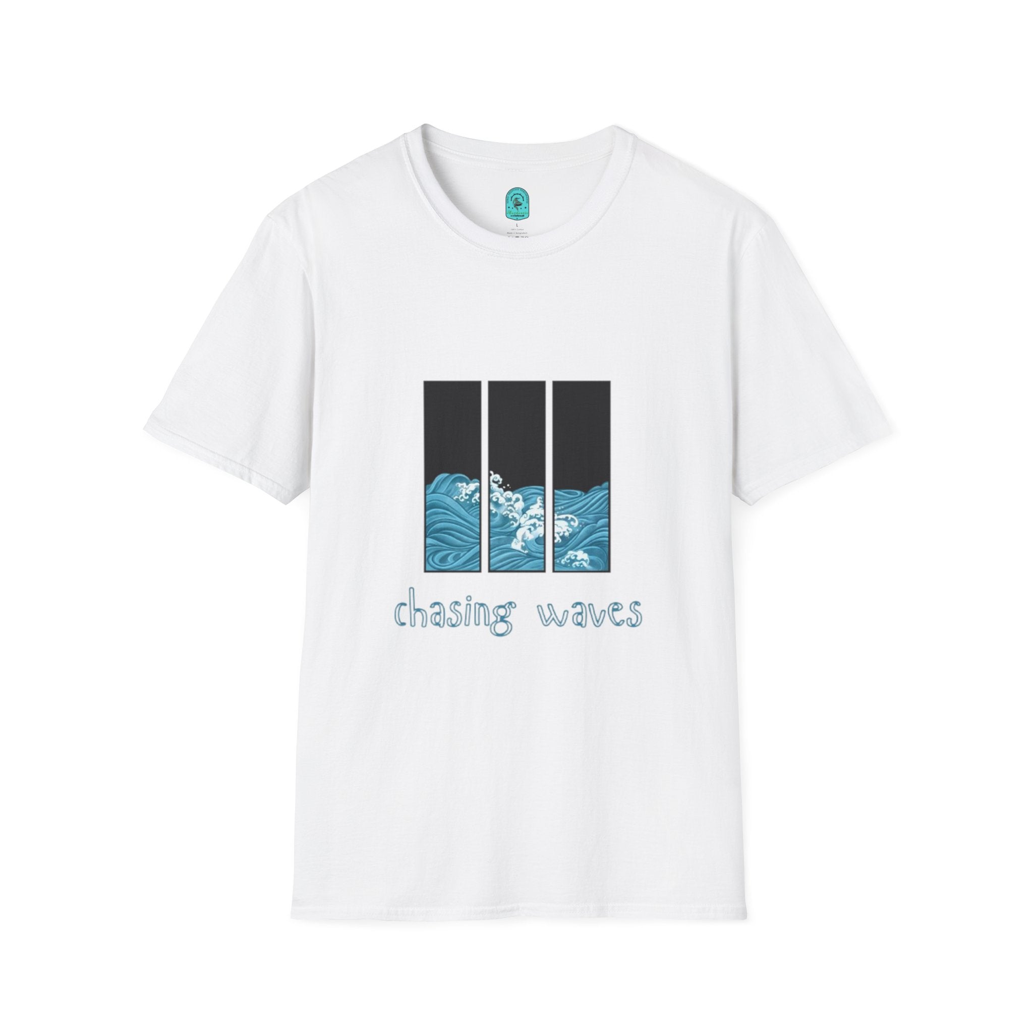 Waves Triptych T-Shirt — "Chasing Waves" Graphic Tee