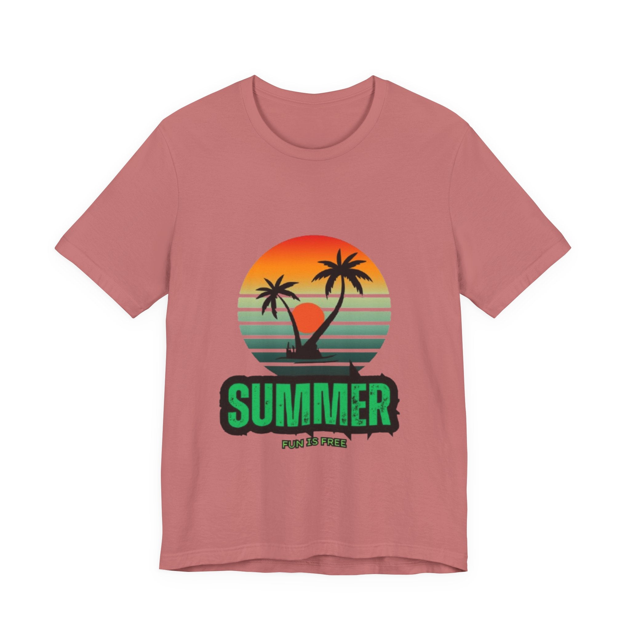 Summer Palm Tee — Retro Sunset Beach T-Shirt