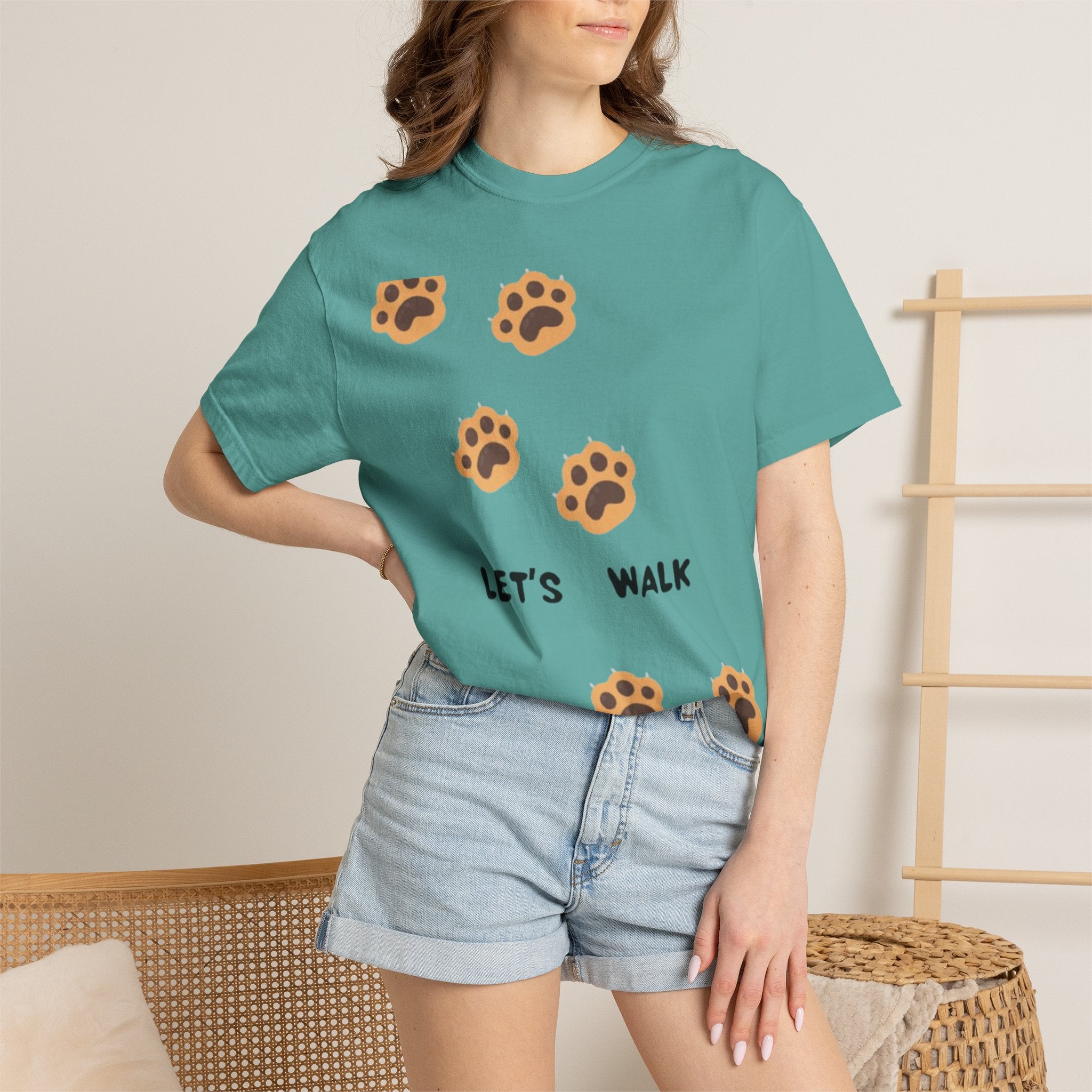 Let's Walk Paw Print T-Shirt
