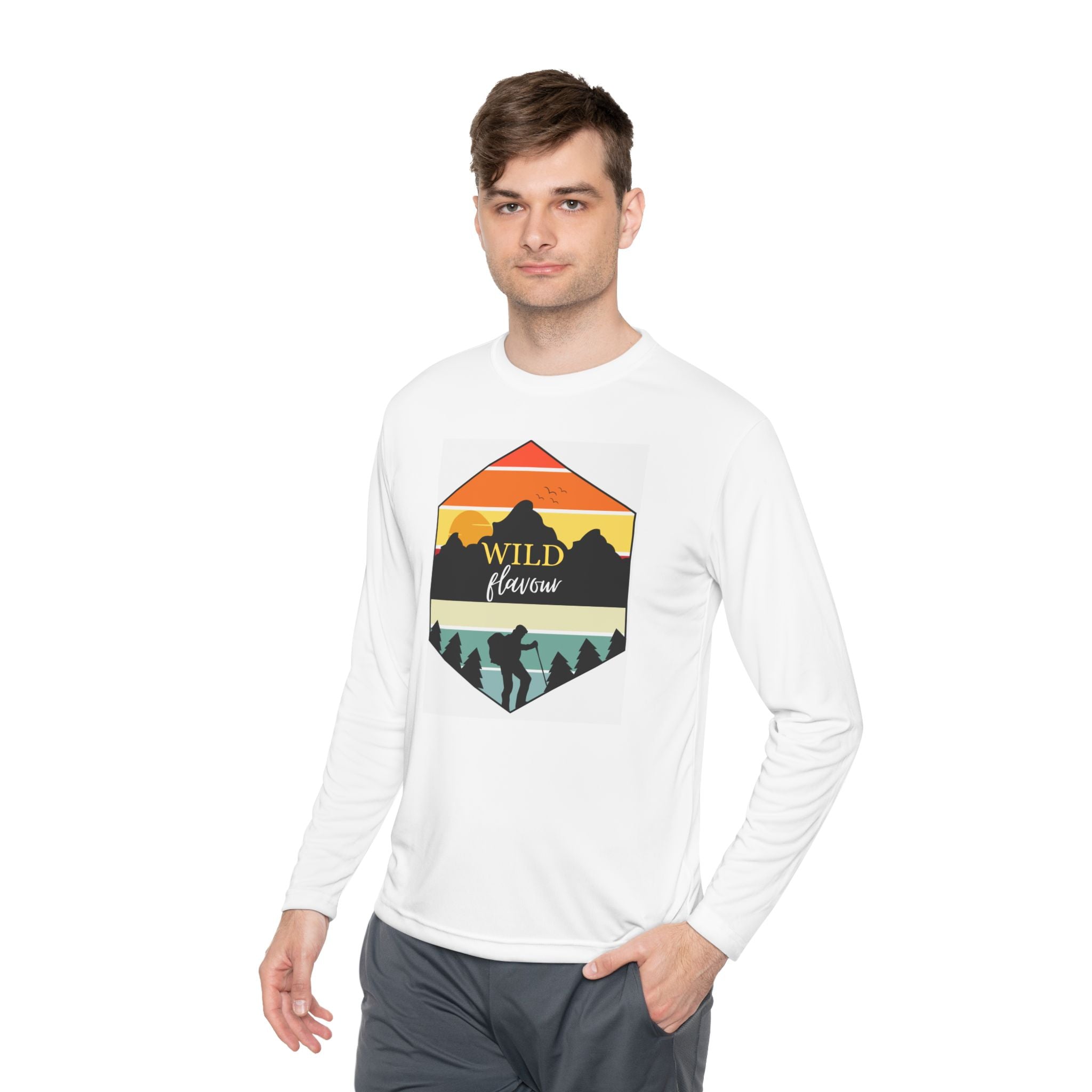 Wildflower Hikers Long Sleeve Tee — Retro Mountain Adventure Shirt