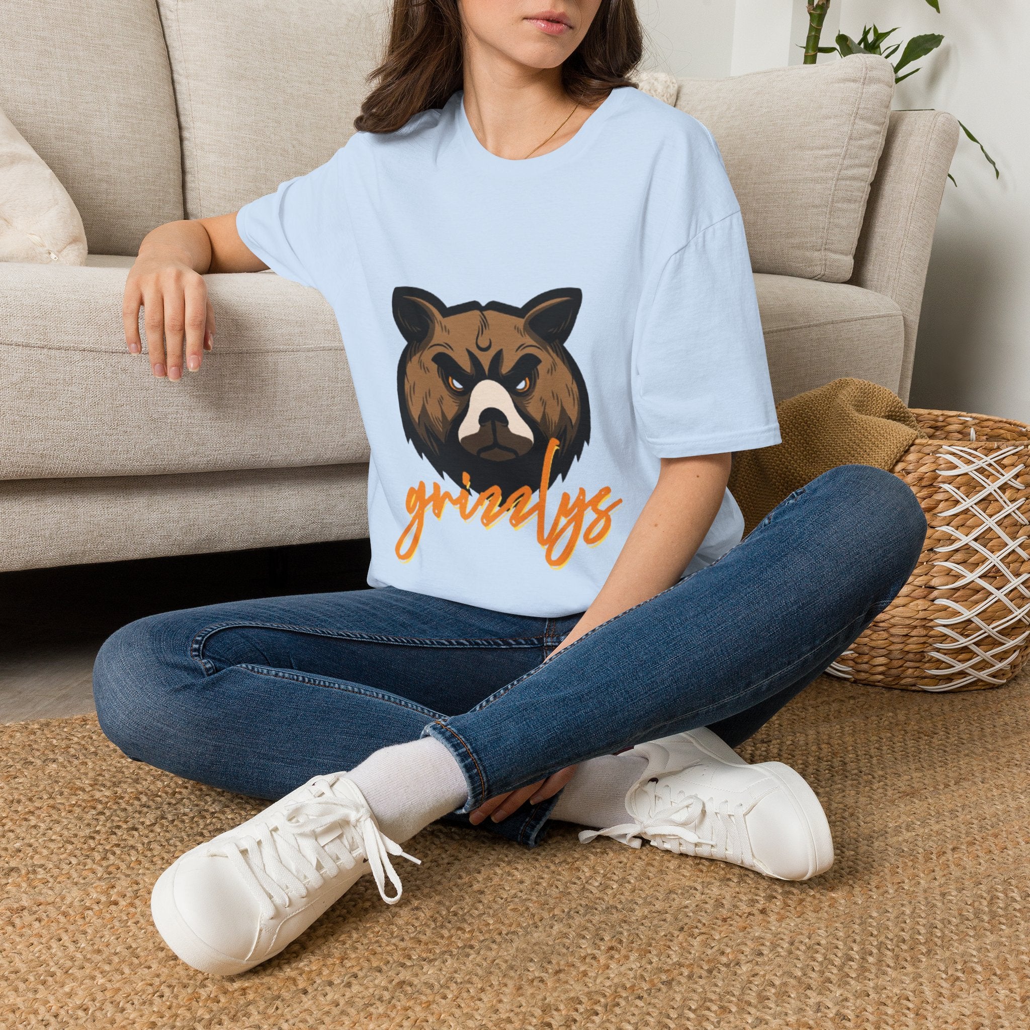 Bear Face Graphic T-Shirt — 'grizzly' Script Outdoor & Rustic Tee