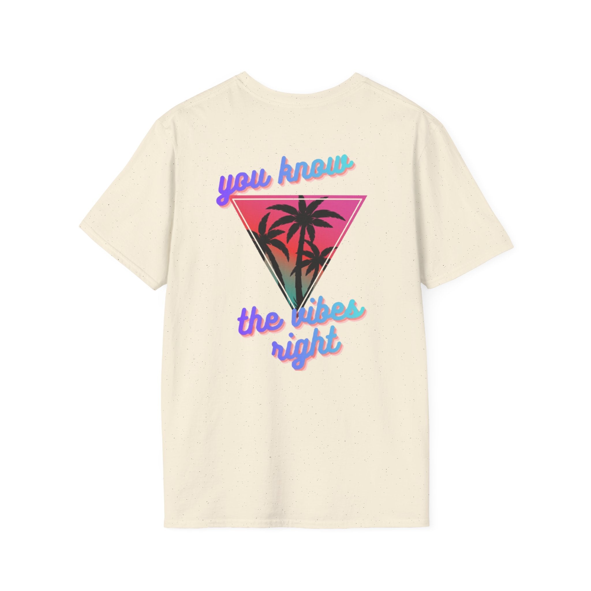 T-Shirt — "You Know the Vibes Right" Retro Palm Sunset Graphic Tee