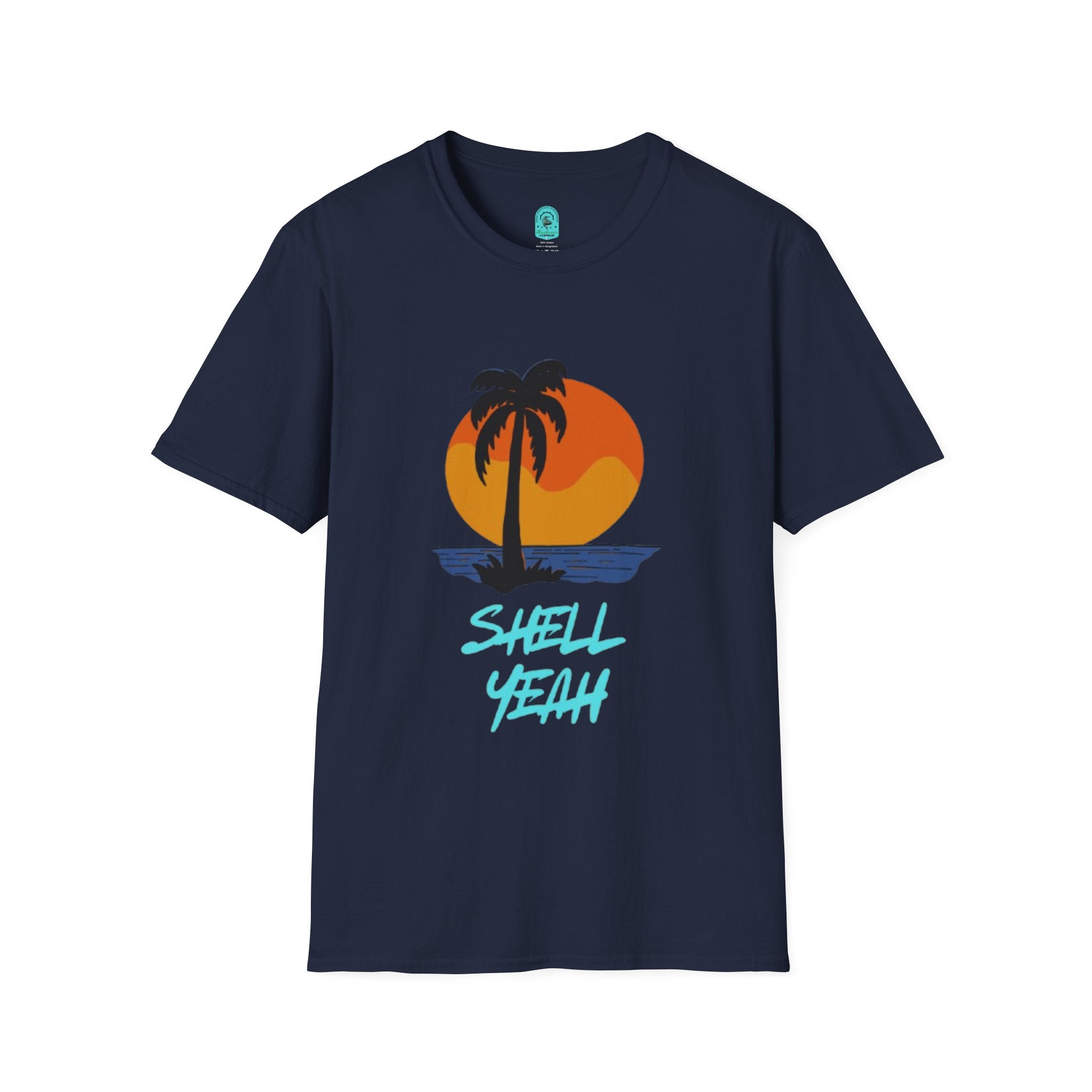 Palm Sunset T-Shirt — “Shell Yeah” Beach Vibes Tee