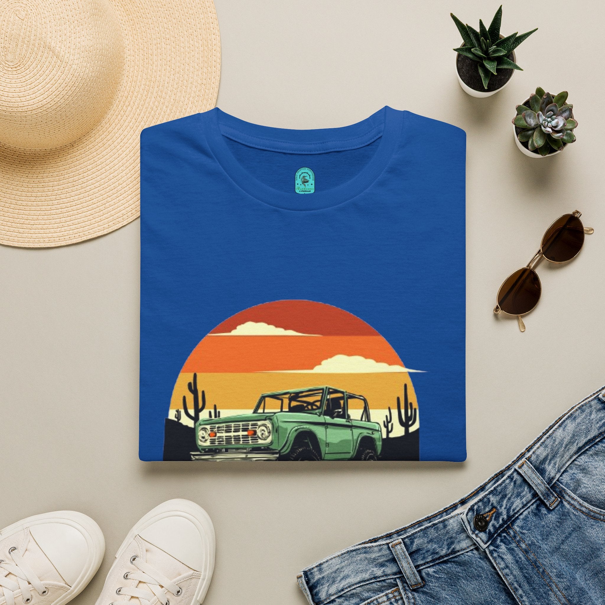 Adventure Jeep T-Shirt — Retro Desert Sunset Graphic Tee