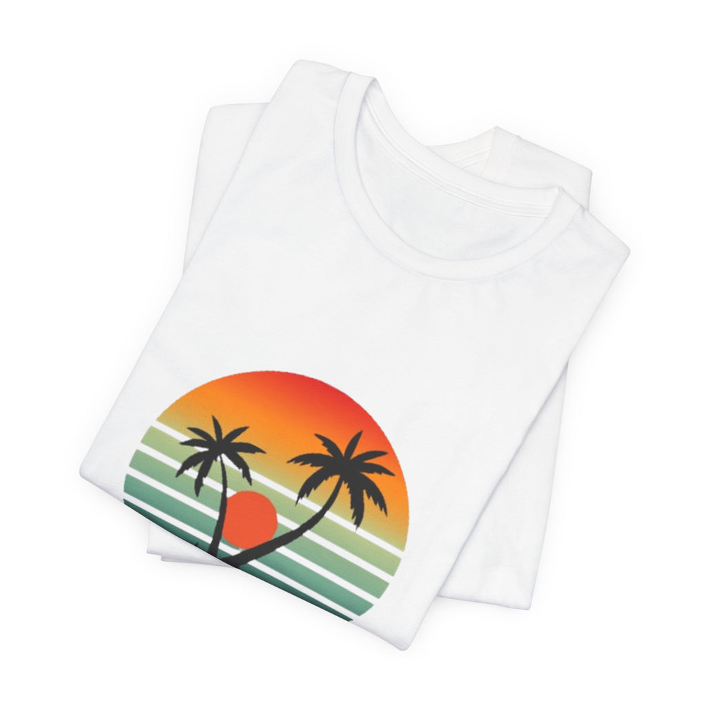 Summer Palm Tee — Retro Sunset Beach T-Shirt