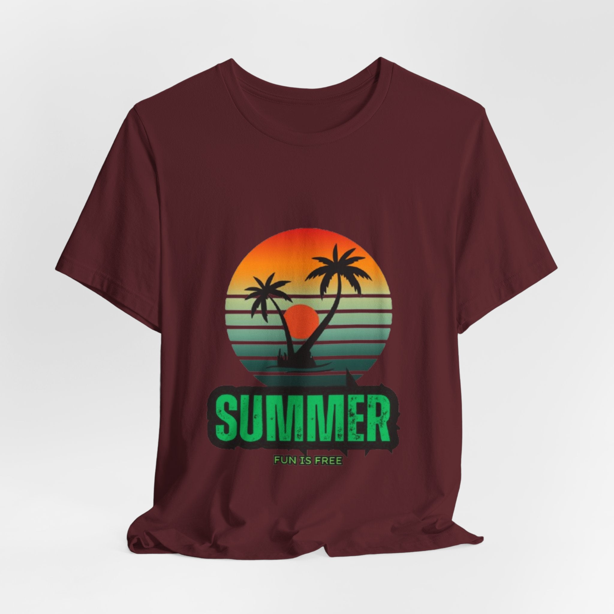 Summer Palm Tee — Retro Sunset Beach T-Shirt