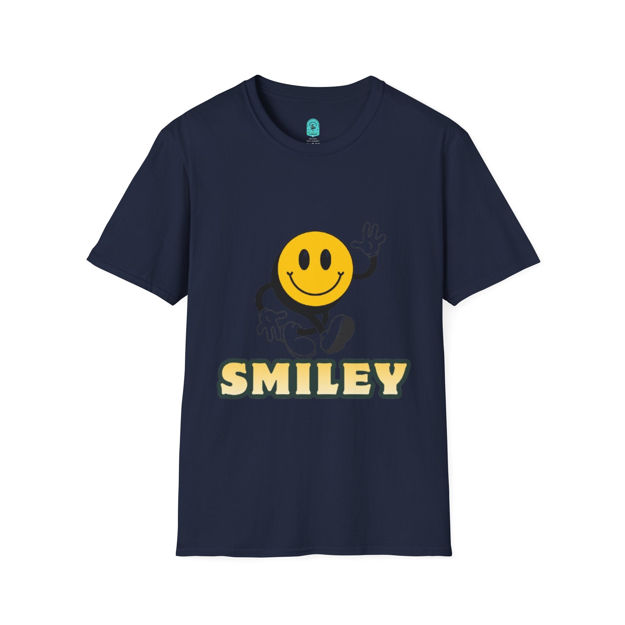 Smiley Waving T‑Shirt — Retro Happy Face Graphic Tee