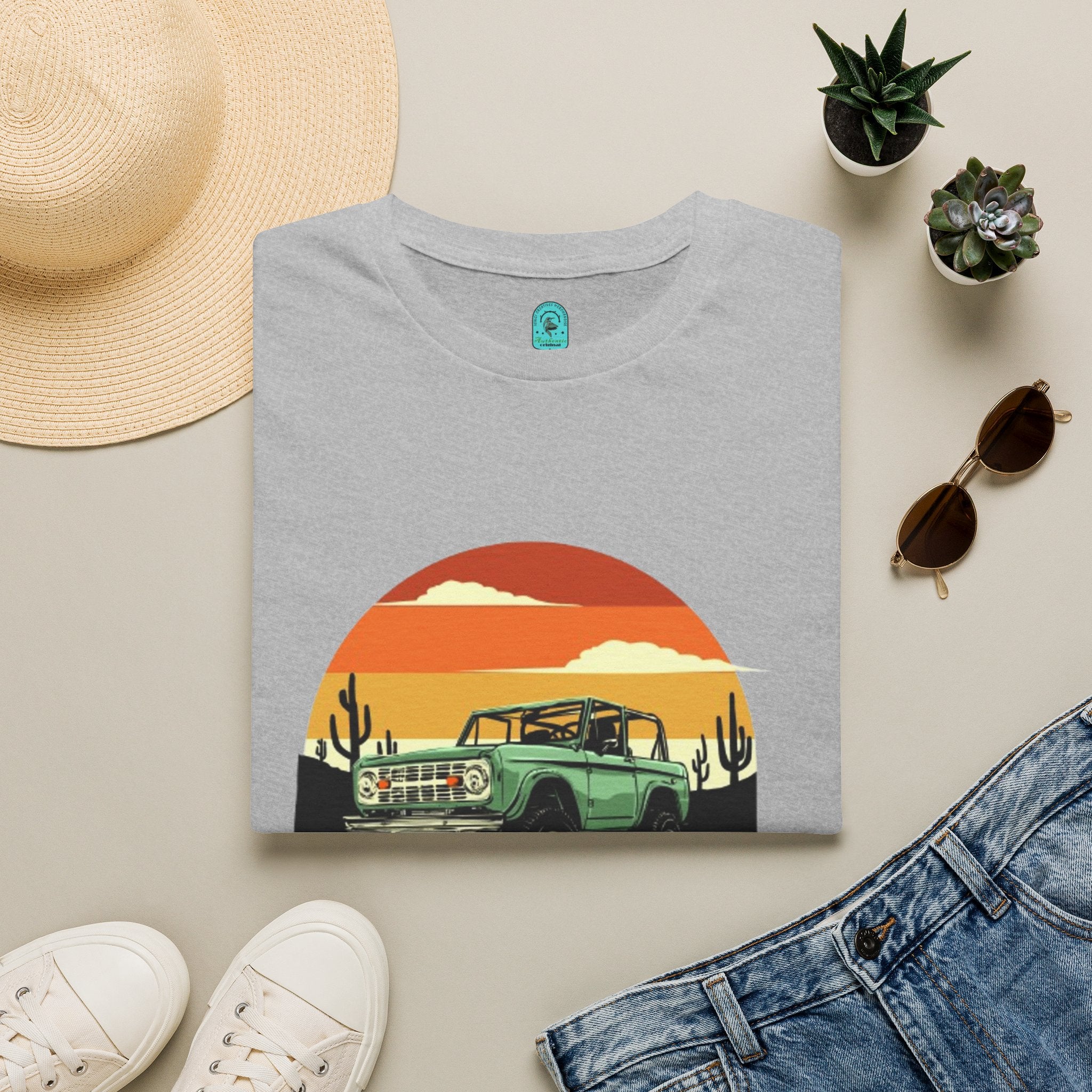 Adventure Jeep T-Shirt — Retro Desert Sunset Graphic Tee