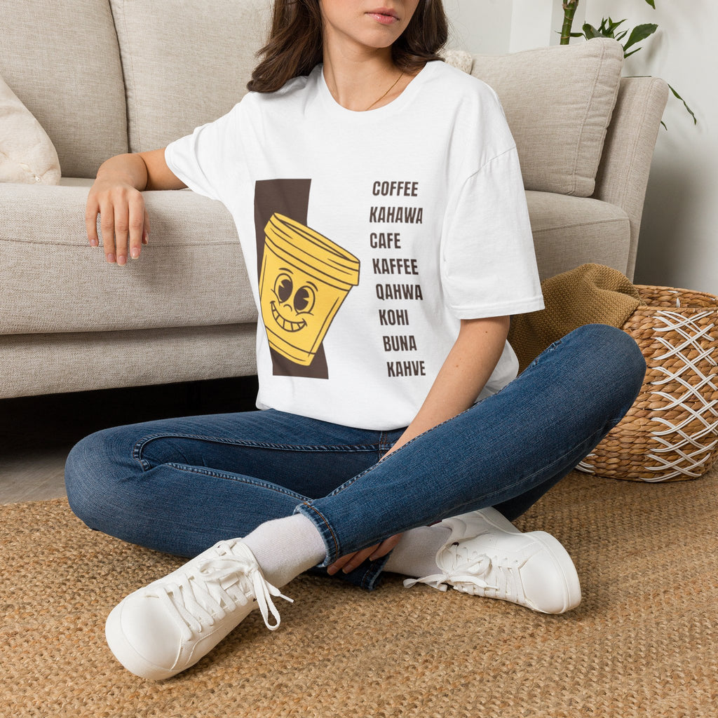 Coffee Languages T-Shirt — Multilingual Kahawa Café Design