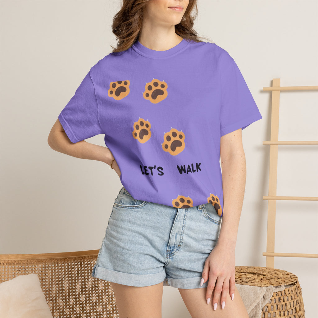 Let's Walk Paw Print T-Shirt