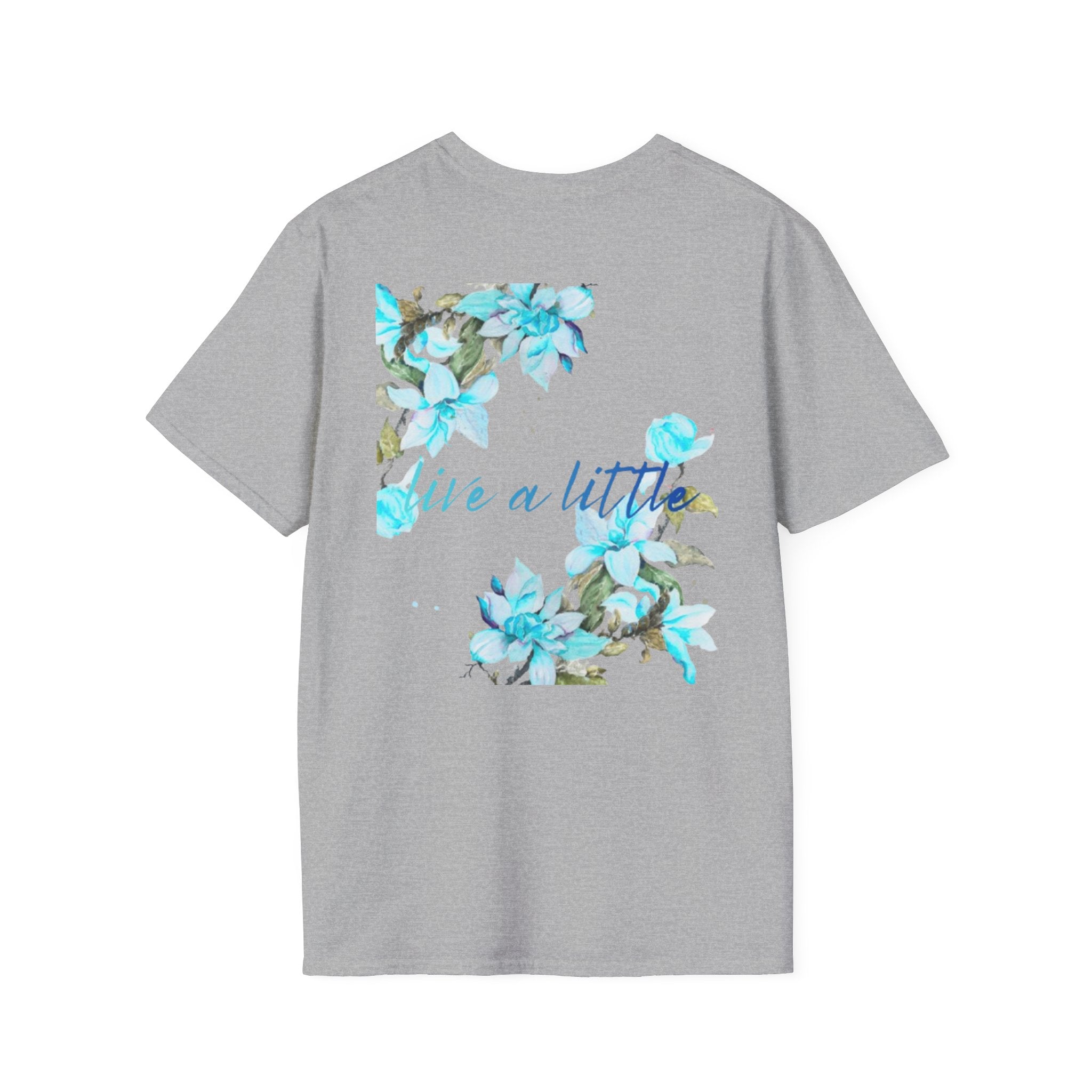 Floral 'Give a Little' Tee – Blue Watercolor Flower T-Shirt