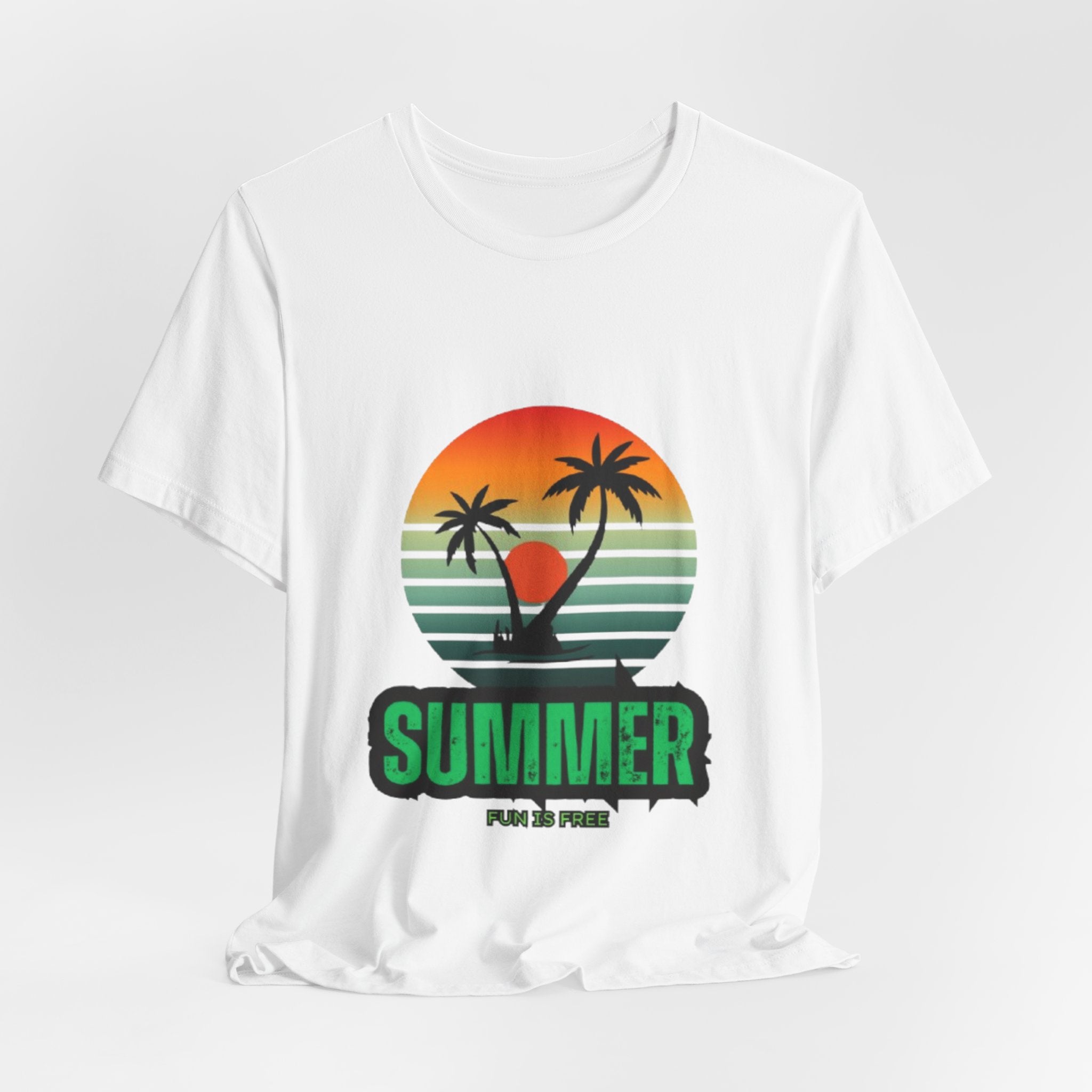 Summer Palm Tee — Retro Sunset Beach T-Shirt