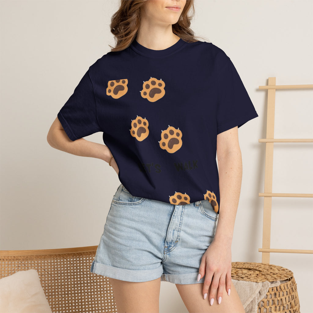 Let's Walk Paw Print T-Shirt