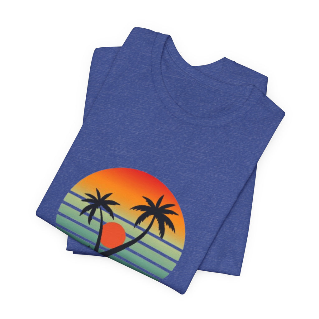 Summer Palm Tee — Retro Sunset Beach T-Shirt