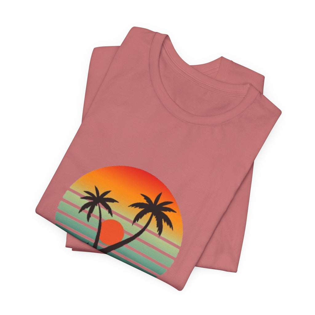 Summer Palm Tee — Retro Sunset Beach T-Shirt