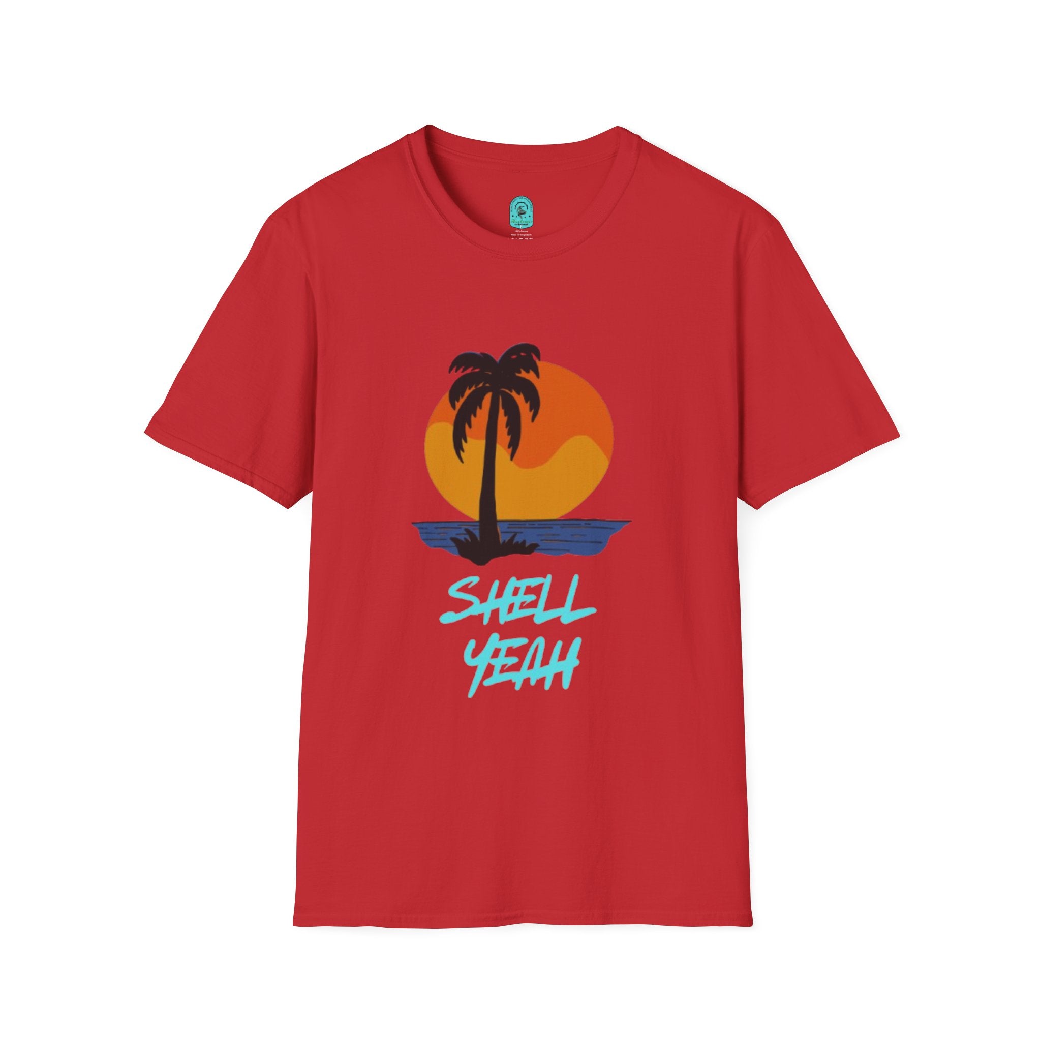 Palm Sunset T-Shirt — “Shell Yeah” Beach Vibes Tee