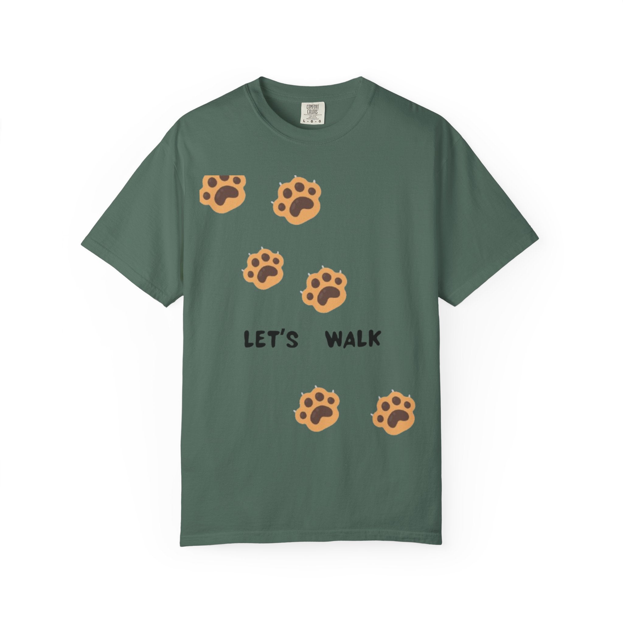 Let's Walk Paw Print T-Shirt