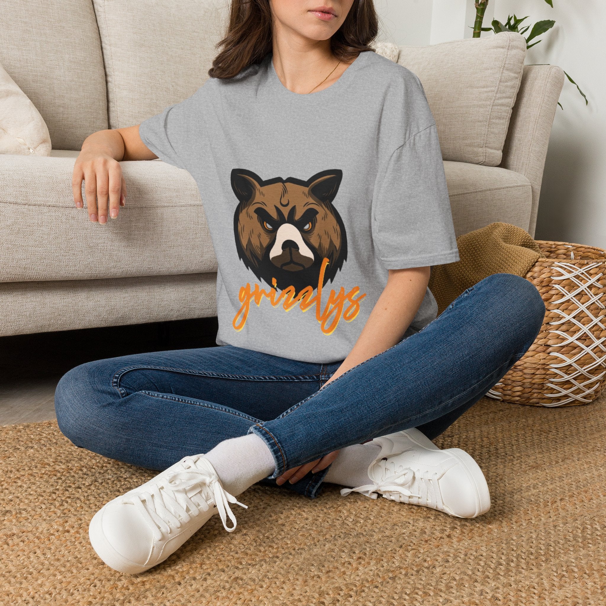 Bear Face Graphic T-Shirt — 'grizzly' Script Outdoor & Rustic Tee
