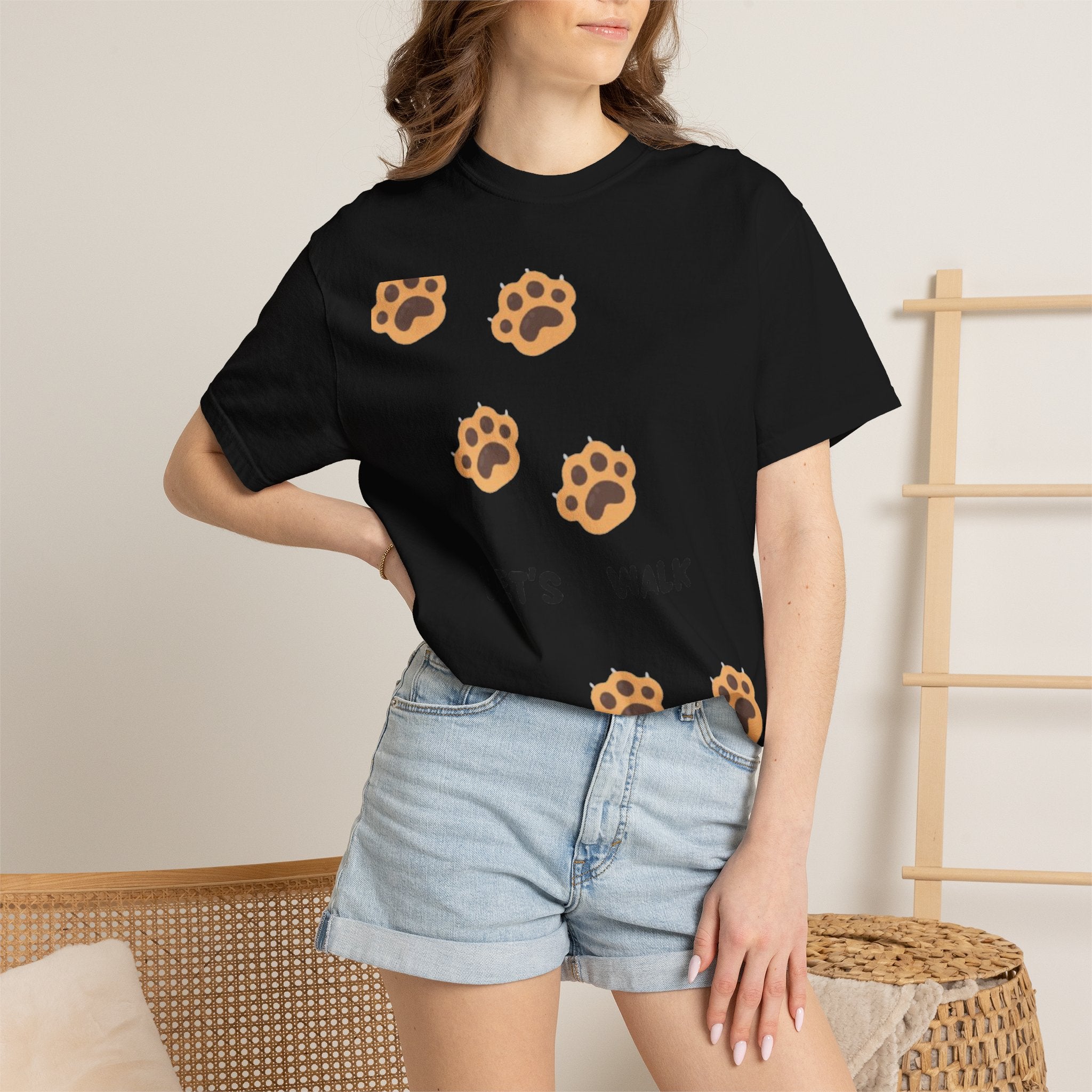 Let's Walk Paw Print T-Shirt