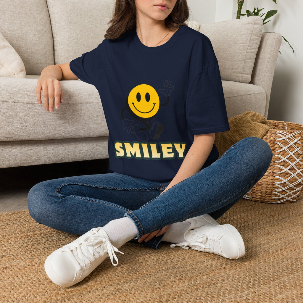 Smiley Waving T‑Shirt — Retro Happy Face Graphic Tee