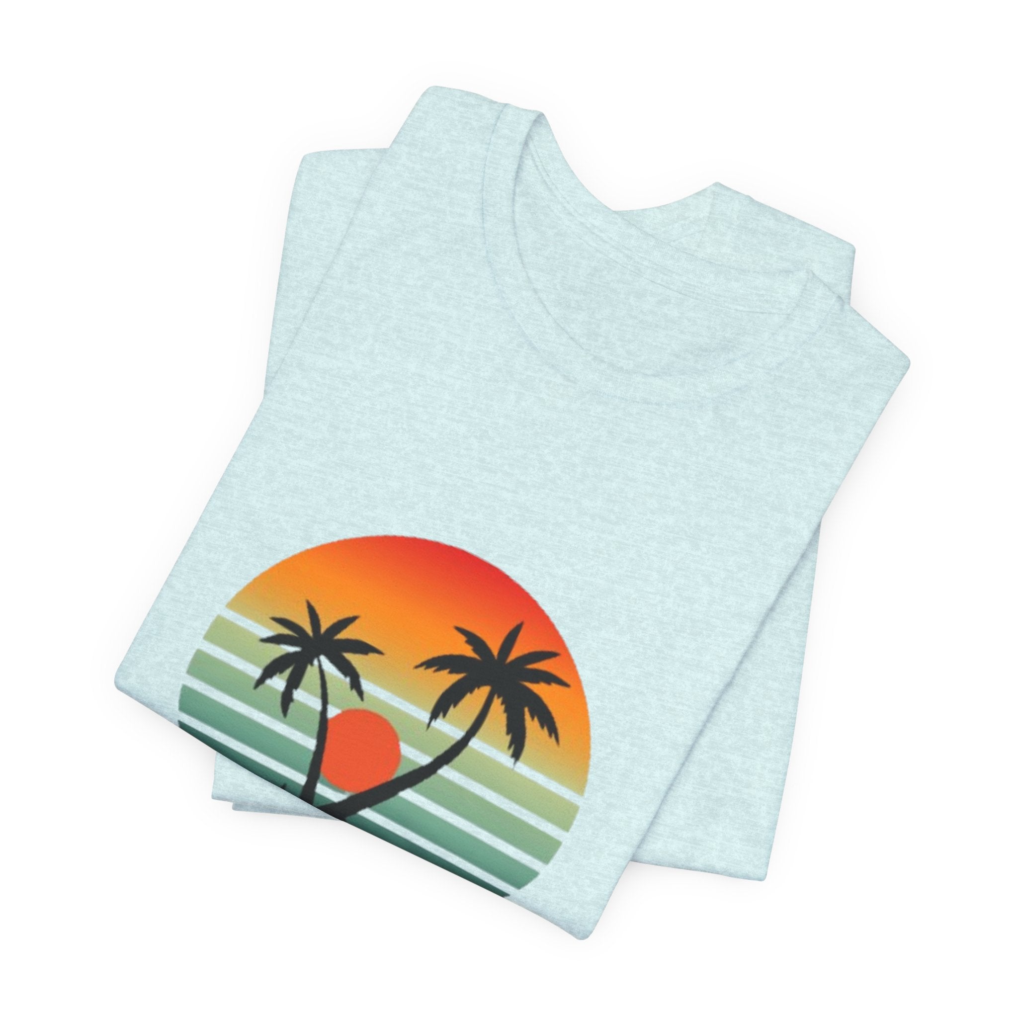 Summer Palm Tee — Retro Sunset Beach T-Shirt