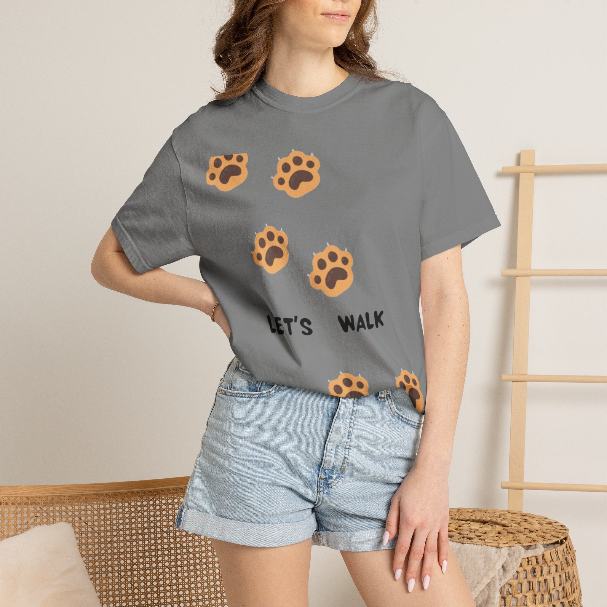 Let's Walk Paw Print T-Shirt